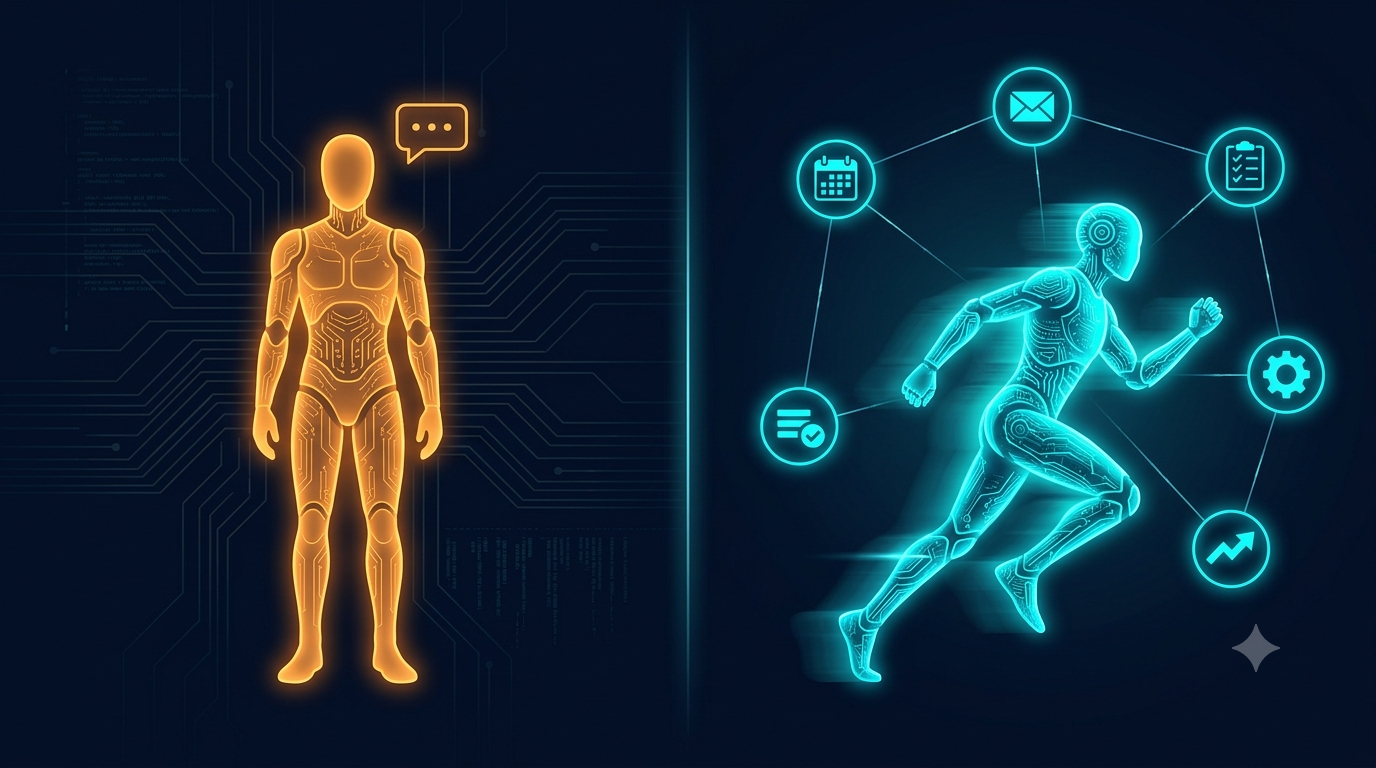 AI Agent vs ChatGPT comparison diagram