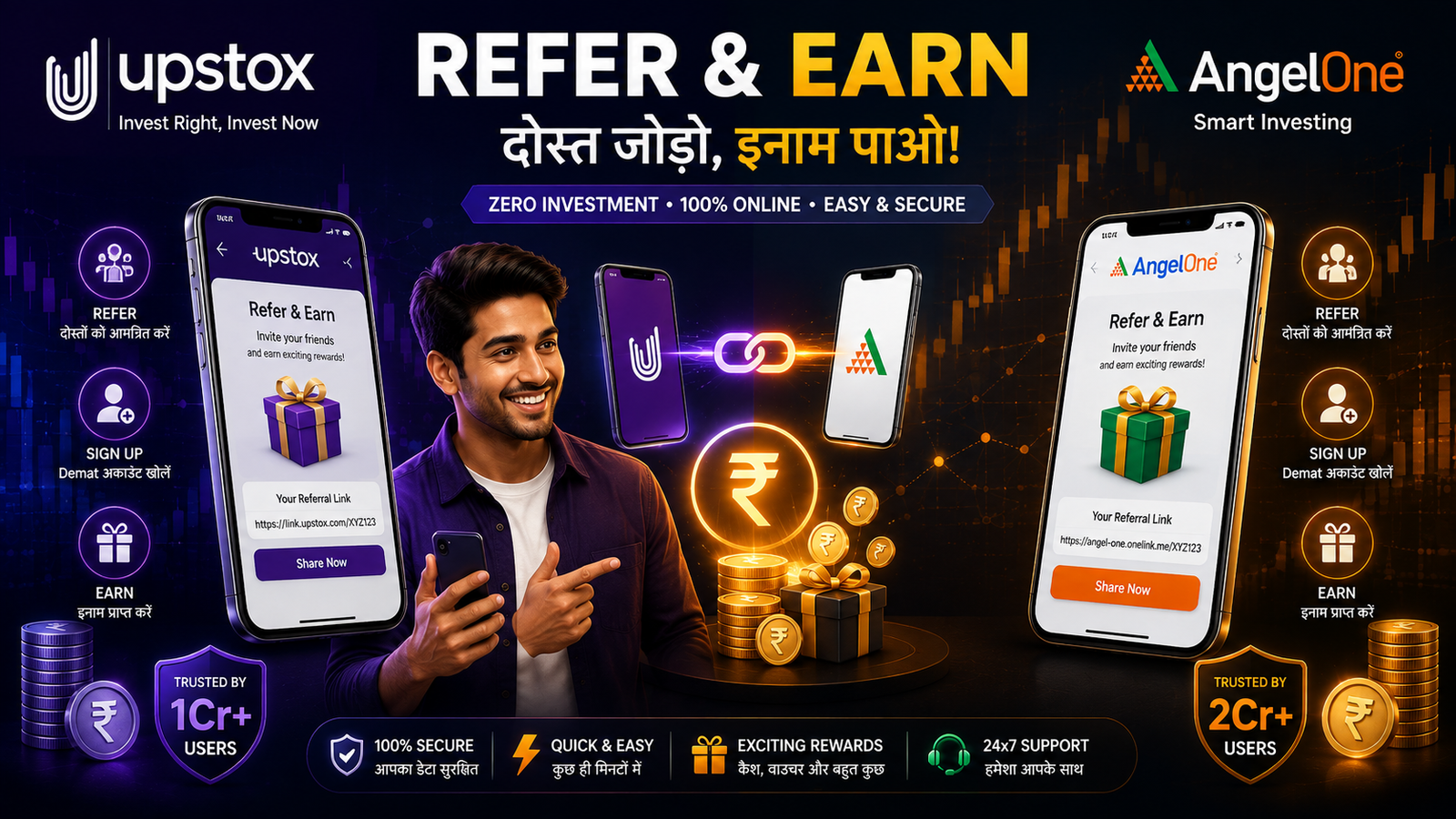Upstox vs Angel One Refer and Earn Overview 2026