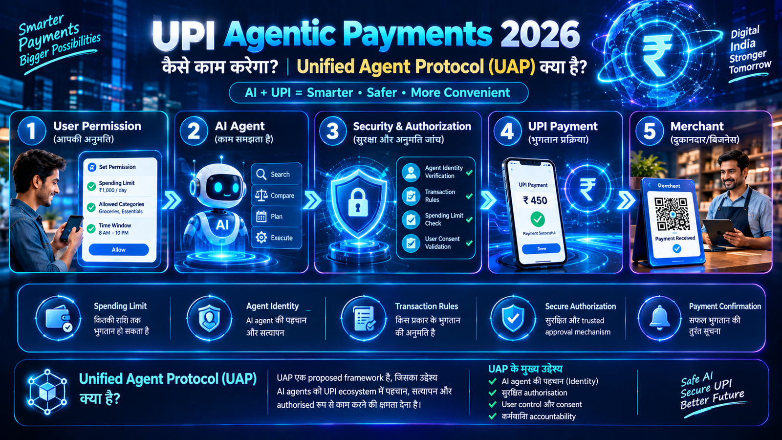 Unified Agent Protocol UAP और UPI Agentic Payments 2026 flow